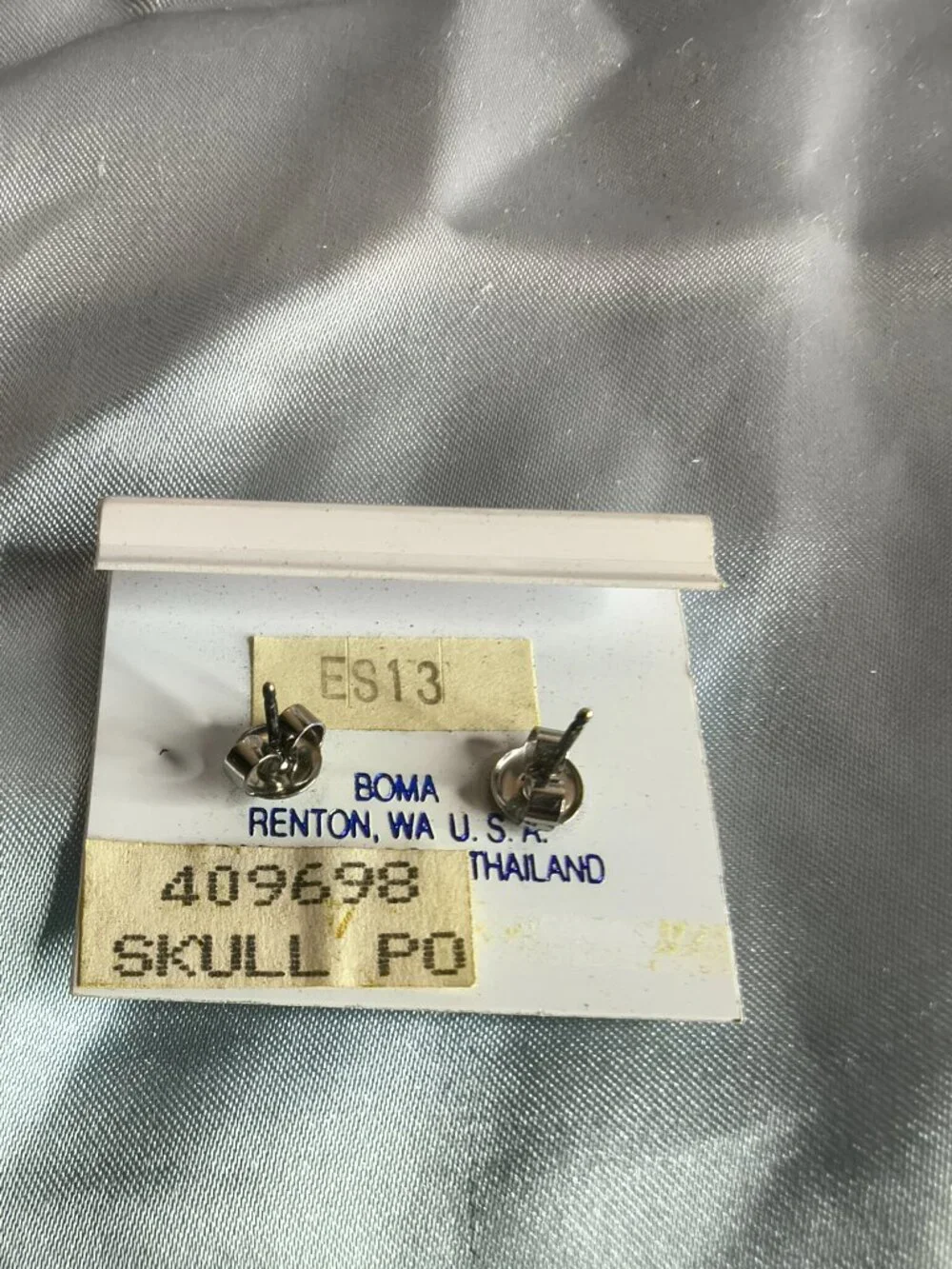 Sterling 925 Boma Skull Head Earrings